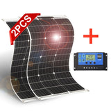 DOKIO 50W 18V Monocrystalline Flexible Solar Panel 50W +10A 12V 24v Controller Solar System Kits for Fishing Boat Cabin Camping