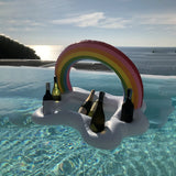 Summer Party Bucket Rainbow Cloud Cup Holder Inflatable Float Beer Drinking Cooler Table Bar Tray Beach Swimming Ring