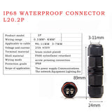 IP68 Waterproof Connector 2 Pin 3 Pin 4 Pin 5 Pin Electrical Terminal Adapter Wire Connector Screw Pin connector LED Light pin