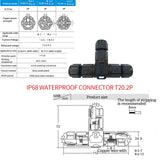 IP68 Waterproof Connector 2 Pin 3 Pin 4 Pin 5 Pin Electrical Terminal Adapter Wire Connector Screw Pin connector LED Light pin