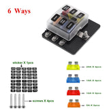 Waterproof Blade Fuse Box Holder with LED Indicator for Car Boat Marine Caravan with 12/ 10 /8/6 Ways Fuse Box