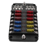 6/ 12 Way Bost Car  Fuse Holder Box  Case fit for  12~ 32V  Fuse Box Holder Accessories with Warning Light