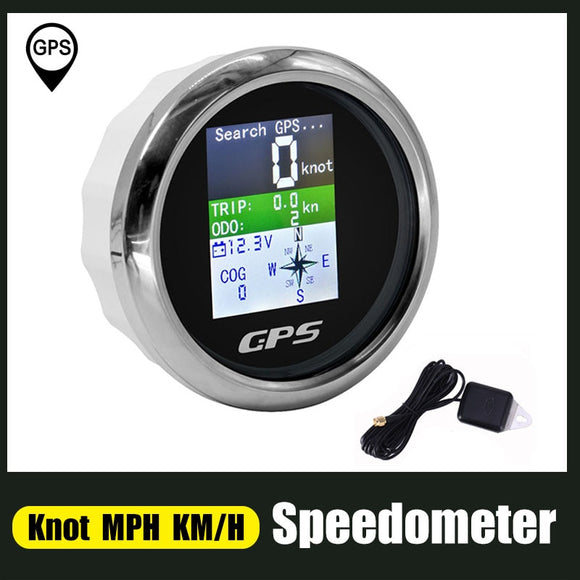 GPS Speedometer With GPS Antenna TFT Screen Waterproof Odometer Adjustable Trip ODO COG Voltmeter 9-32V