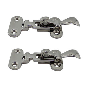 2 Stainless Steel Clamp Deck Hasp Lock Anti-Rattle