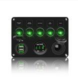 5/6 Gang Toggle Rocker Switch Panel Fuse 4.2A Dual USB Socket Digital Voltage Display