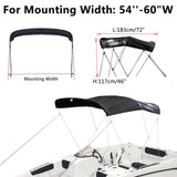 600D Waterproof barco Boat Cover 3 Bow Bimini Top Replacement Canvas Cover with Boot Cover No Frame Marine Cover Accessories