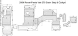 2004 Rinker Fiesta Vee 270 Swim Step & Cockpit FOAM Teak Decking 1/4" 6mm