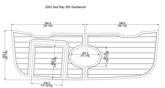 2003 Sea Ray 260 Sundancer Swim Platform FOAM Teak Decking
