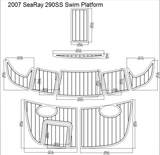 2007 Sea Ray 290SS Swim Platform FOAM Teak Decking 1/4" 6mm