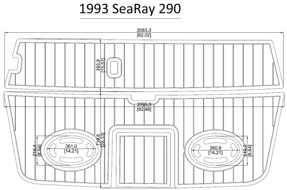 1993 Sea Ray 290 Swim Platform FOAM Teak Decking 1/4