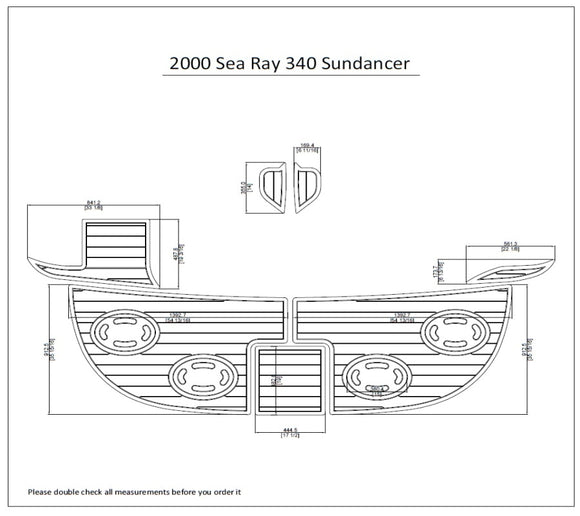2000 Sea Ray 340 Sundancer Swim Platform FOAM Teak Decking