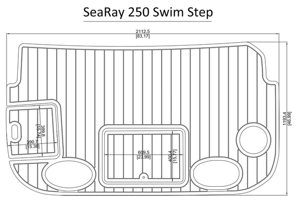Sea Ray 250 Swim Step Pad Boat EVA Teak Decking 1/4