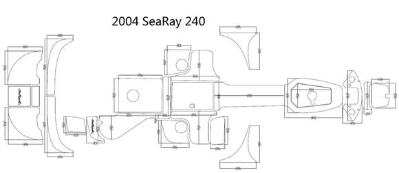 2004 Sea Ray 240 Swim Step & Cockpit Pad Boat EVA Teak Decking 1/4