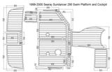 1999-2000 Sea Ray Sundancer 290 Swim Platform and Cockpit Pad Boat EVA Teak Decking 1/4" 6mm