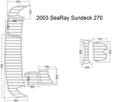 2003 Sea Ray Sundeck 270 Swim Step Pad Boat EVA Teak Decking 1/4" 6mm