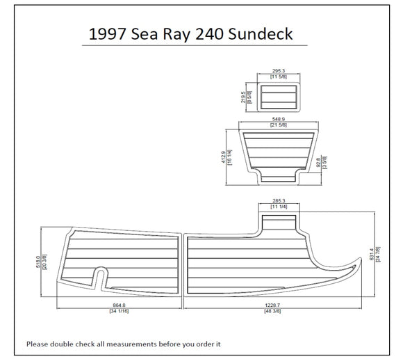 1997 Sea Ray 240 Sundeck Swim Platform FOAM Teak Decking
