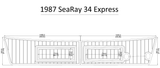 1987 Sea Ray 34 Express Swim Step FOAM Teak Decking 1/4" 6mm