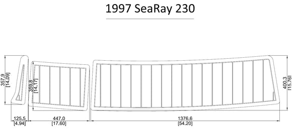 1997 Sea Ray 230 Swim Platform FOAM Teak Decking 1/4