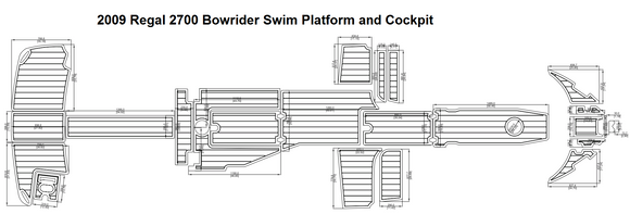 2009 Regal 2700 Bowrider Swim Platform and Cockpit FOAM Teak Decking 1/4