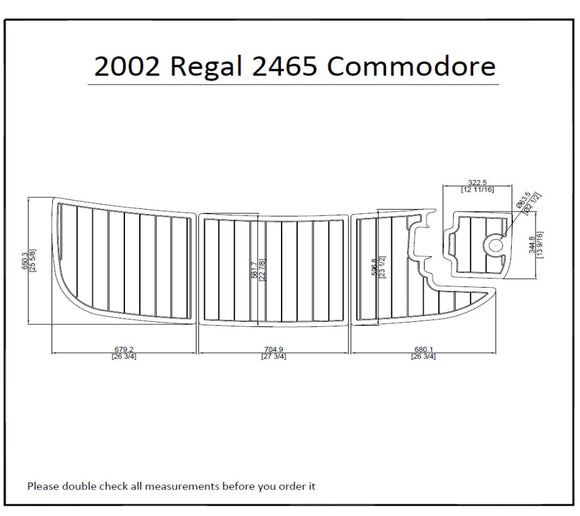 2002 Regal 2465 Commodore Boat Swim Platform FOAM Teak Decking 1/4