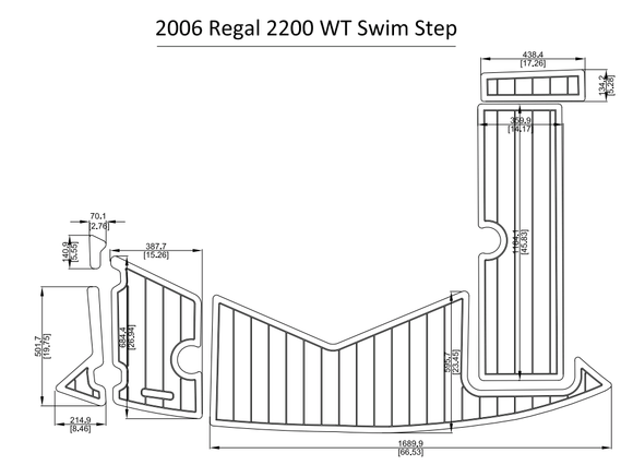 2006 Regal 2200 WT Swim Step FOAM Teak Decking 1/4