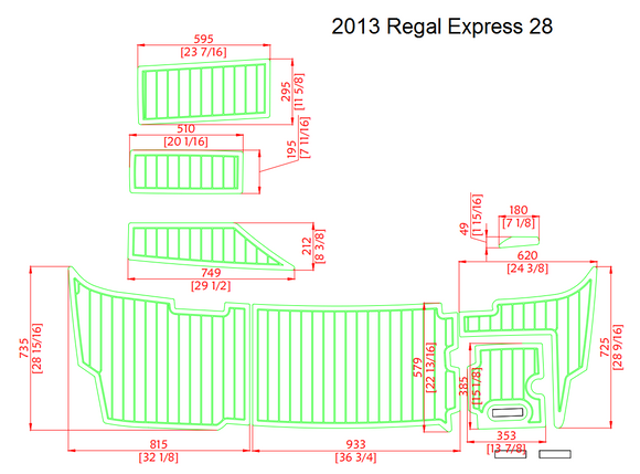 2013 Regal Express 28 FOAM Teak Decking 1/4