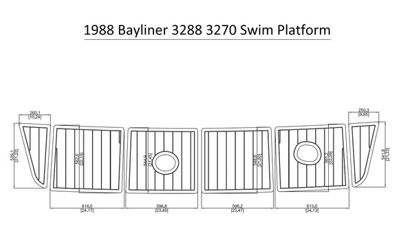 1988 Bayliner 3288 3270 Swim Platform FOAM Teak Decking 1/4