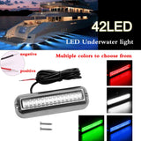 42 LED Underwater Pontoon Transom Light 50W Stainless Steel Boat Waterproof Lamp Bulb White/Blue/Green/Red