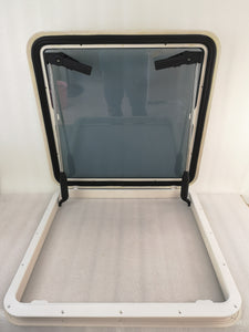 630*630mm Square Marine Grade Nylon Boat Deck Hatch Window With Tempered Glass and Trim Ring     00547