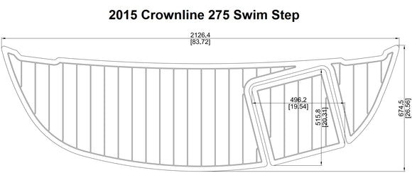 2015 Crownline 275 Swim Step Pad Boat EVA Teak Decking 1/4
