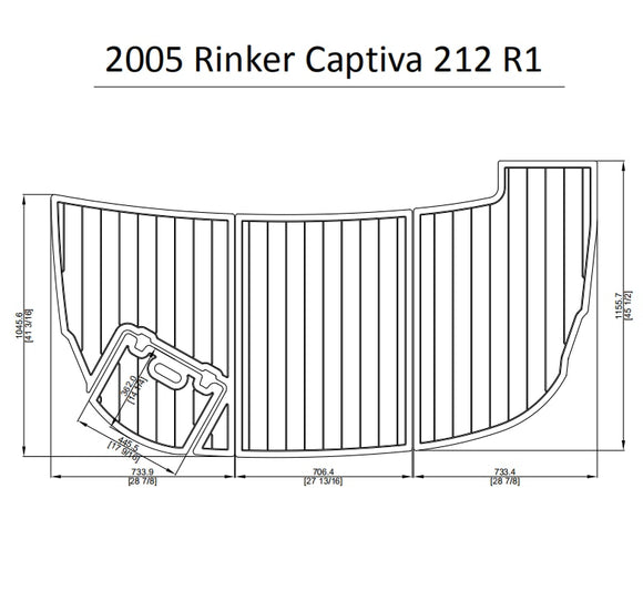 2005 Rinker Captiva 212 R1 Swim Platform Pads Boat EVA Teak Decking 1/4