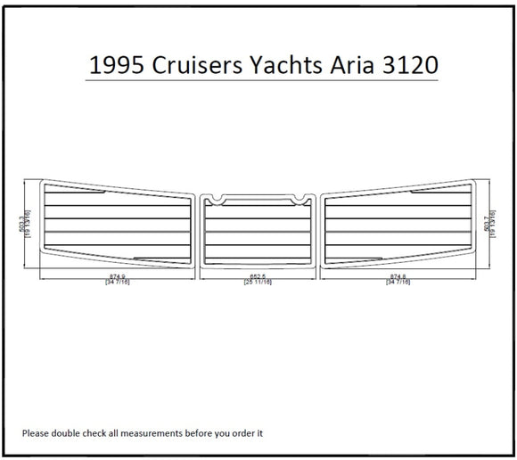 1995 Cruisers Yachts Aria 3120 Swim Platform Pad Boat EVA Teak Decking 1/4