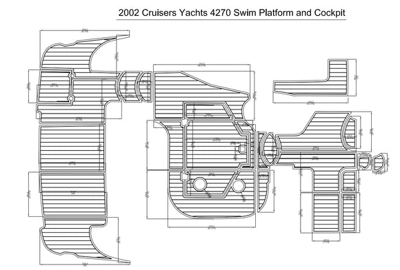 2002 Cruisers Yachts 4270 Swim Platform and Cockpit Pad Boat EVA Teak Decking 1/4