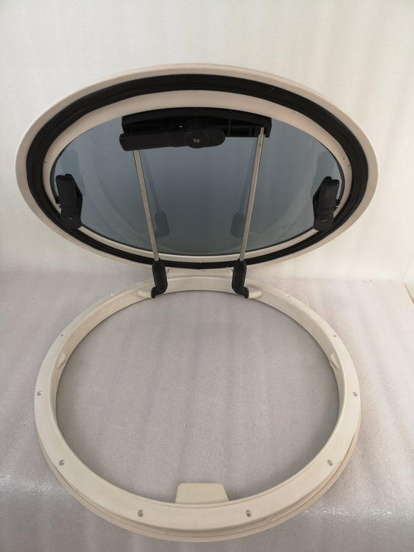 625mm Diameter Round Marine Grade Nylon Boat Deck Hatch Window With Tempered Glass and Trim Ring    00545