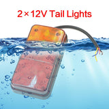 2PCS Waterproof 10 LED Boat Trailer 12V Rear