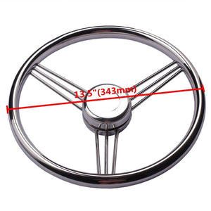 13-1/2" Boat accessories marine Stainless Steel Steering Wheel 9 Spokes